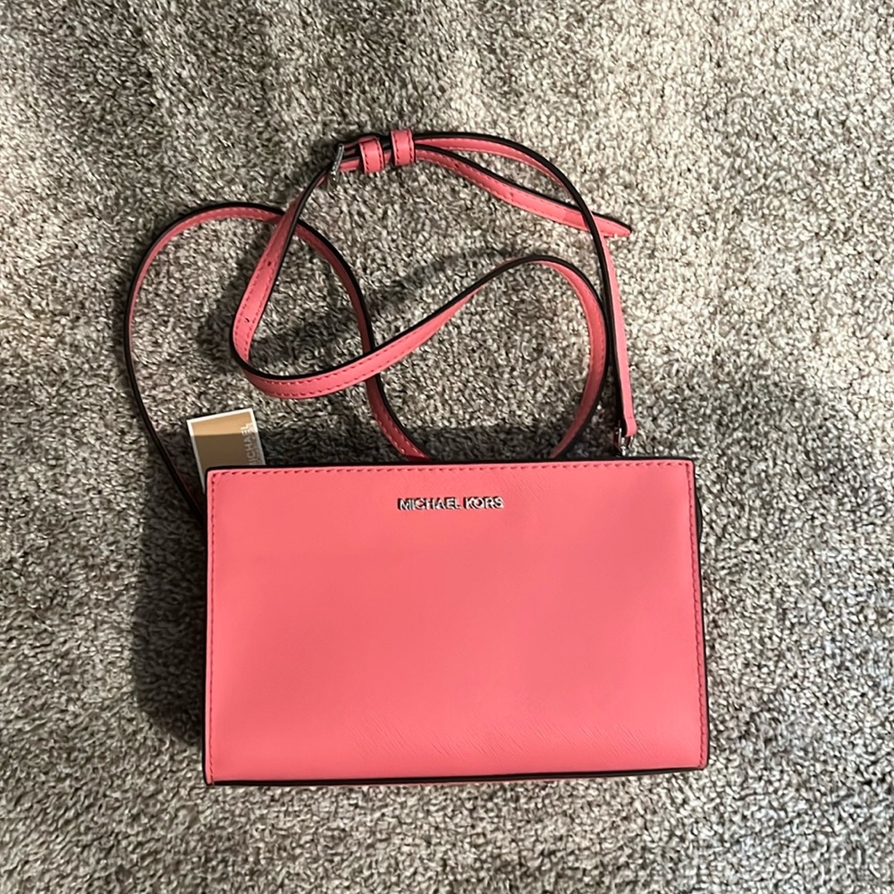 NWT Michael Kors Coral Cross-Body